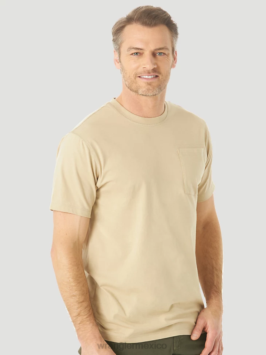 ropa mx Wrangler hombres Camiseta de rendimiento de manga corta con 1 bolsillo Riggs Workwear caqui (3w701kh) 62D6278