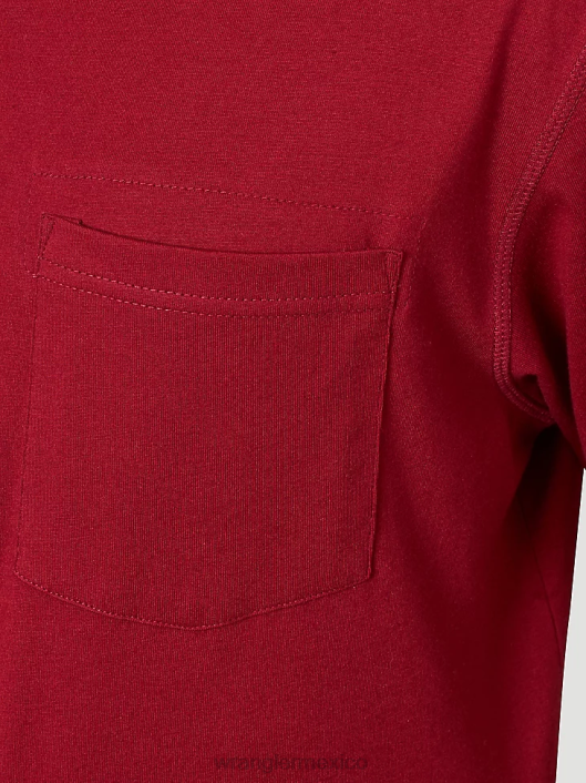 ropa mx Wrangler hombres Camiseta de rendimiento de manga corta con 1 bolsillo Riggs Workwear grosella roja (3w701cr) 62D6276