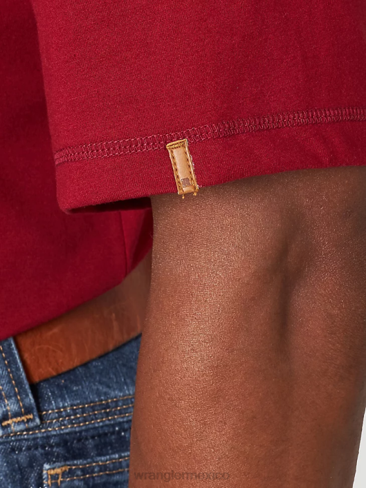 ropa mx Wrangler hombres Camiseta de rendimiento de manga corta con 1 bolsillo Riggs Workwear grosella roja (3w701cr) 62D6276