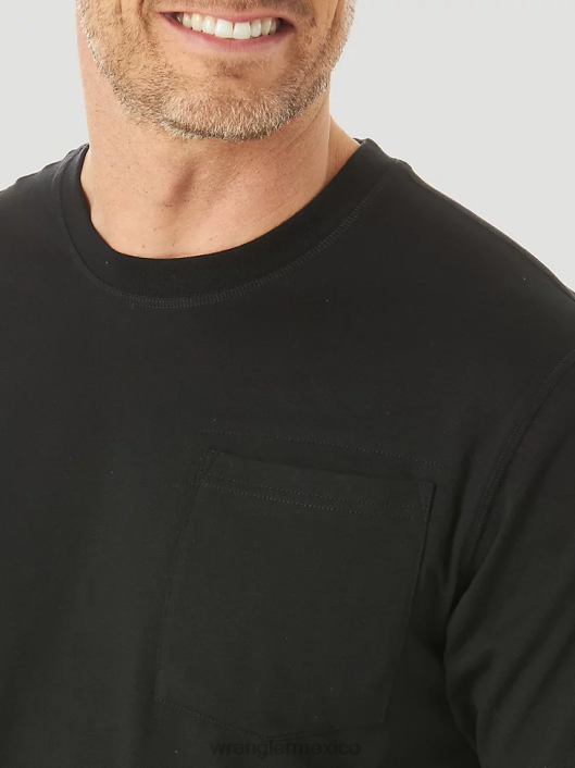 ropa mx Wrangler hombres Camiseta de rendimiento de manga corta con 1 bolsillo Riggs Workwear negro (3w701bk) 62D6277