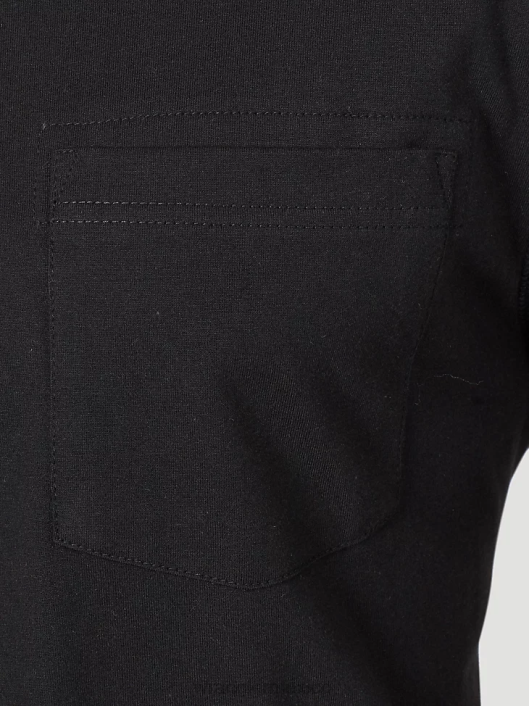 ropa mx Wrangler hombres Camiseta de rendimiento de manga larga con 1 bolsillo Riggs Workwear negro (3w702bk) 62D6284