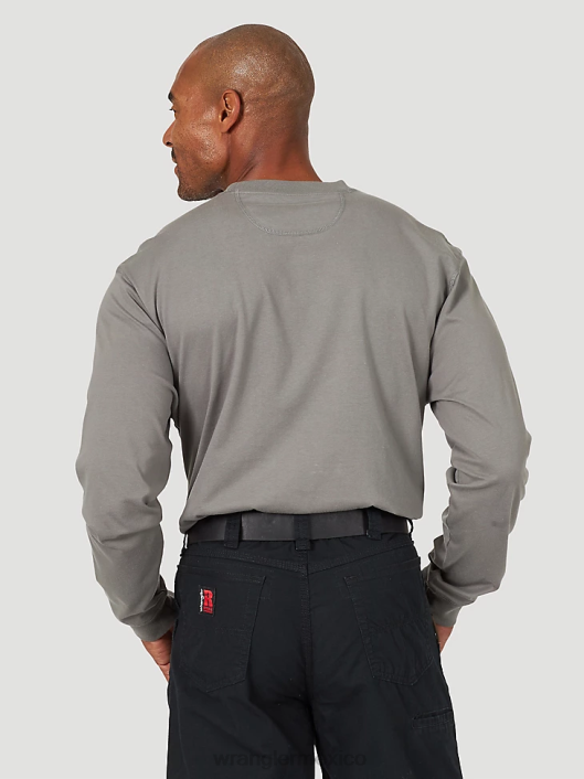 ropa mx Wrangler hombres Camiseta de rendimiento de manga larga con 1 bolsillo Riggs Workwear níquel (3w702nk) 62D6285