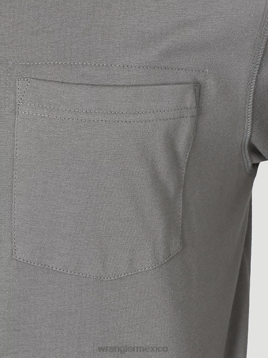 ropa mx Wrangler hombres Camiseta de rendimiento de manga larga con 1 bolsillo Riggs Workwear níquel (3w702nk) 62D6285
