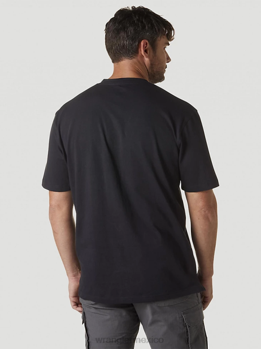 ropa mx Wrangler hombres Henley de manga corta para trabajo Riggs azul marino (3w760nv) 62D6273