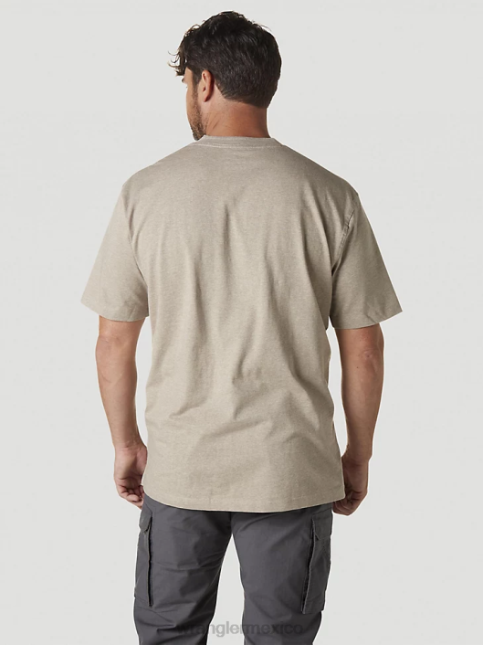 ropa mx Wrangler hombres Henley de manga corta para trabajo Riggs brezo de avena (3w760oh) 62D6272