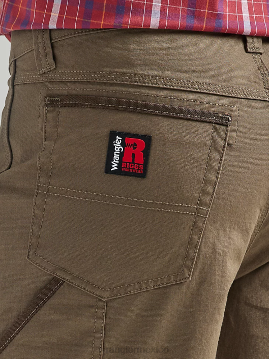 ropa mx Wrangler hombres Riggs Workwear Utility pantalón corto relajado marrón claro (112325409) 62D6675