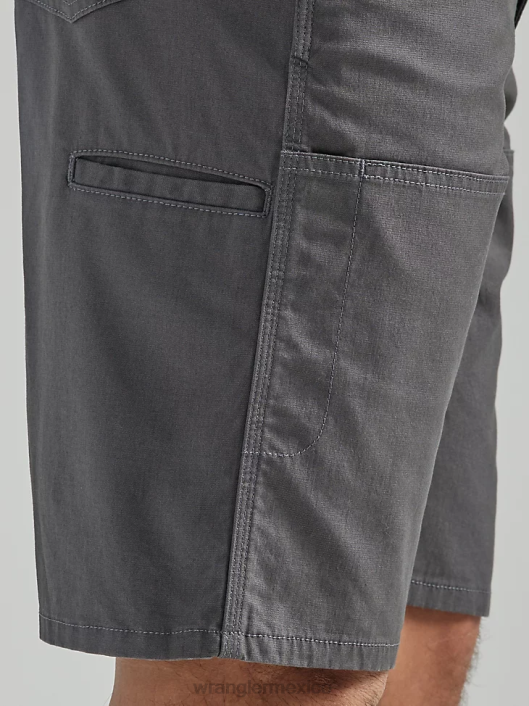 ropa mx Wrangler hombres Riggs Workwear Utility pantalón corto relajado raya diplomática gris (112325410) 62D6674