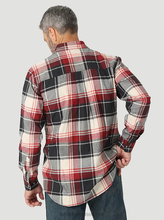 ropa mx Wrangler hombres Riggs Workwear camisa de trabajo de sarga sólida con botones y manga larga verde bosque (3w501fg) 62D6349