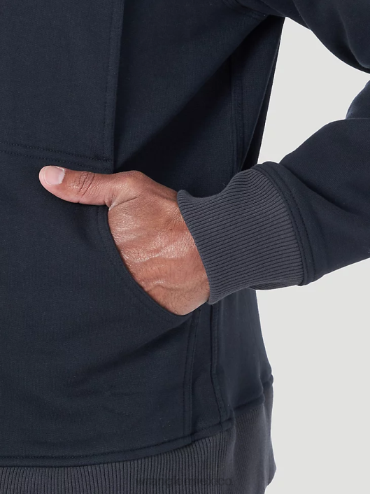 ropa mx Wrangler hombres Riggs Workwear sudadera con capucha de trabajo con cremallera completa y capas resistentes caviar (3w196bk) 62D6507