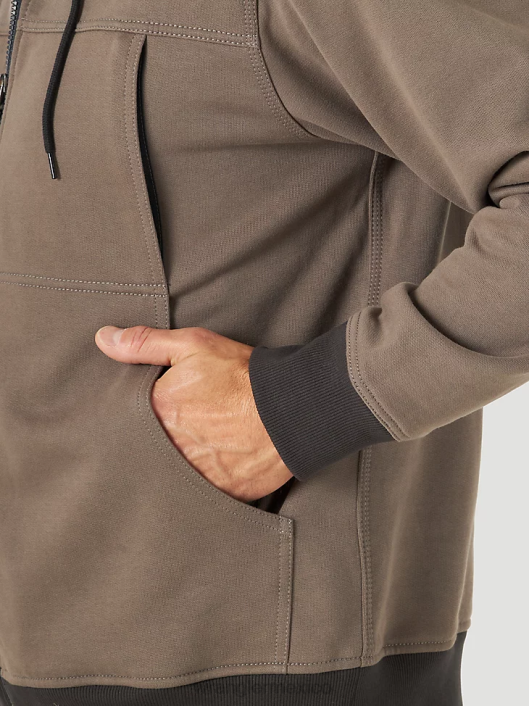 ropa mx Wrangler hombres Riggs Workwear sudadera con capucha de trabajo con cremallera completa y capas resistentes gris granito (3w196gy) 62D6508