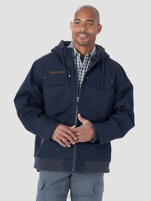 ropa mx Wrangler hombres Ropa de trabajo Riggs chaqueta de trabajo de lona con aislamiento de capas resistentes azul marino oscuro (3w193nv) 62D6658