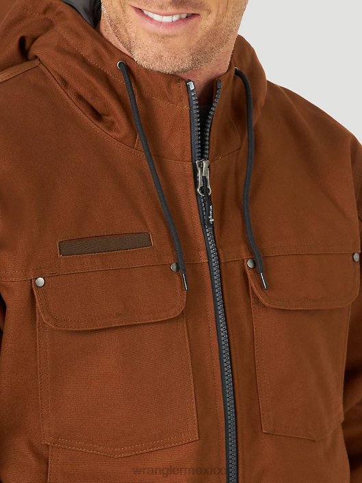 ropa mx Wrangler hombres Ropa de trabajo Riggs chaqueta de trabajo de lona con aislamiento de capas resistentes caramelo (3w193bn) 62D6659