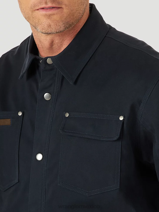 ropa mx Wrangler hombres Ropa de trabajo Riggs chaqueta tipo camisa de trabajo con forro polar y capas resistentes azul marino oscuro (3w195nv) 62D6472