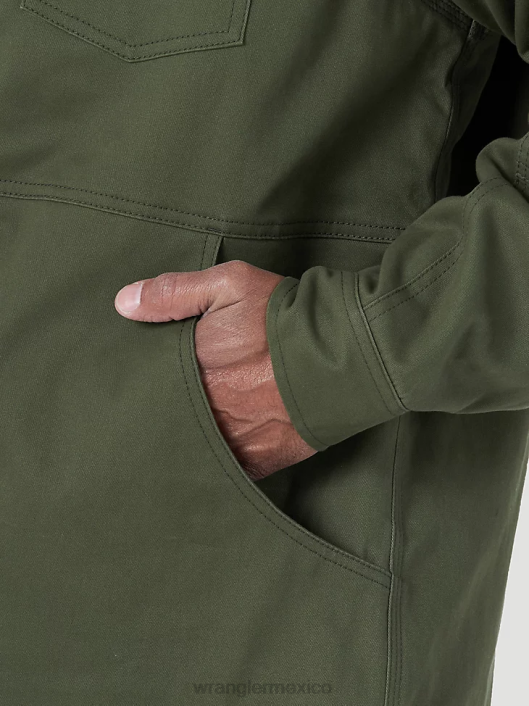 ropa mx Wrangler hombres Ropa de trabajo Riggs chaqueta tipo camisa de trabajo con forro polar y capas resistentes loden (3w195ld) 62D6473