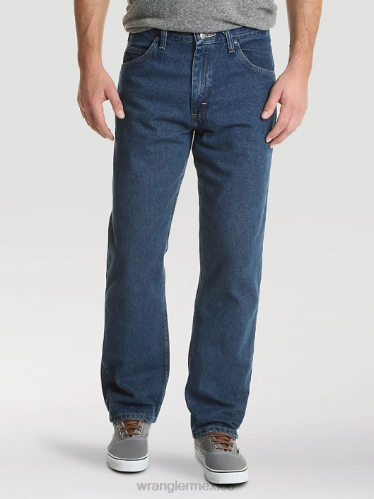 ropa mx Wrangler hombres Vaqueros Authentics de corte relajado de algodón lavado a la piedra oscuro (10zm200sd) 62D6113