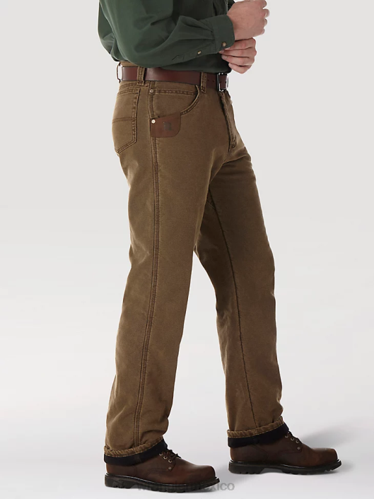 ropa mx Wrangler hombres Vaqueros de cinco bolsillos con forro acolchado y ropa de trabajo Riggs marrón noche (3w055nb) 62D6192