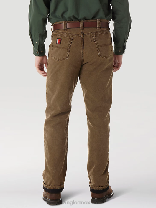ropa mx Wrangler hombres Vaqueros de cinco bolsillos con forro acolchado y ropa de trabajo Riggs marrón noche (3w055nb) 62D6192