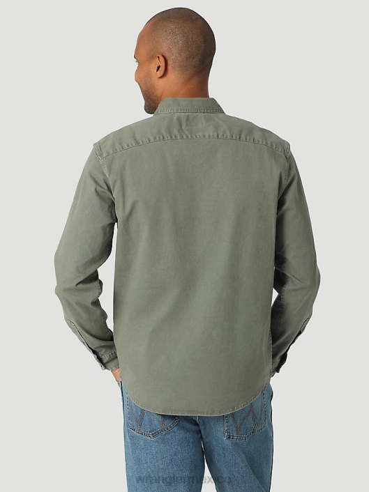 ropa mx Wrangler hombres camisa Epic de sarga elástica suave abeto (112322905) 62D6331