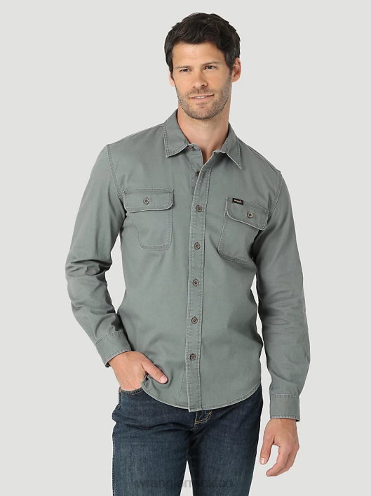 ropa mx Wrangler hombres camisa Epic de sarga elástica suave bronce (112322904) 62D6332