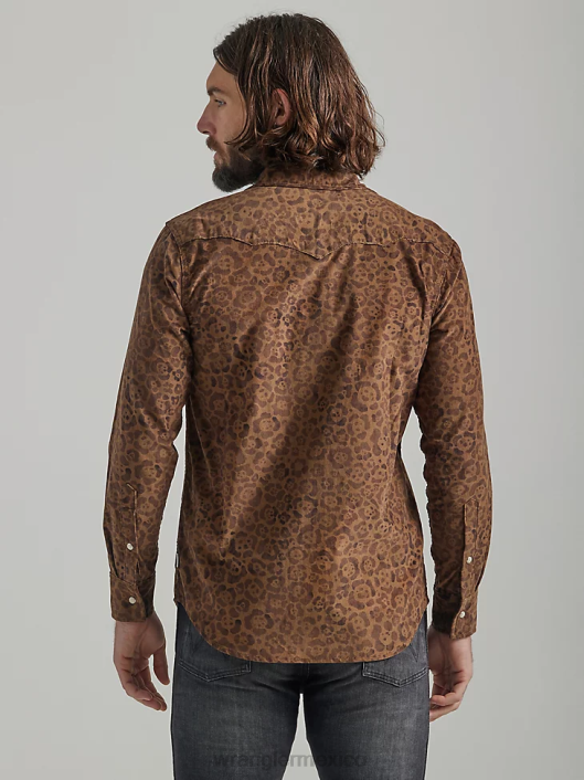 ropa mx Wrangler hombres camisa a cuadros de manga corta resistente a las arrugas gris azul (112324663) 62D6442