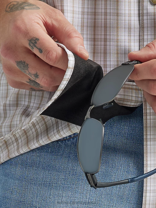 ropa mx Wrangler hombres camisa a cuadros de manga larga con broche de rendimiento cuadros color canela (112326185) 62D6435