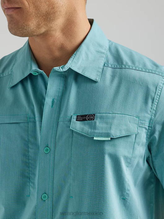 ropa mx Wrangler hombres camisa atg asimétrica con bolsillo y cremallera marea (112331236) 62D6640
