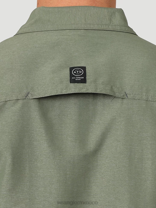 ropa mx Wrangler hombres camisa atg mezcla de materiales aceituna polvorienta (nsb89dv) 62D6377