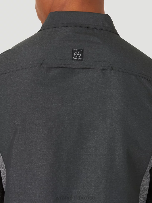 ropa mx Wrangler hombres camisa atg mezcla de materiales negro (nsb89bk) 62D6379