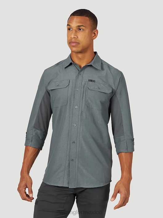 ropa mx Wrangler hombres camisa atg mezcla de materiales turbulencia (nsb89tn) 62D6380