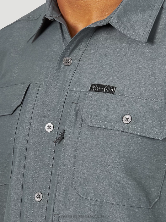 ropa mx Wrangler hombres camisa atg mezcla de materiales turbulencia (nsb89tn) 62D6380