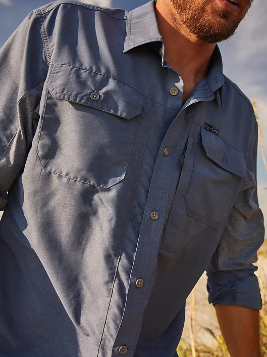 ropa mx Wrangler hombres camisa atg mezcla de materiales índigo vintage (nsb89vn) 62D6378