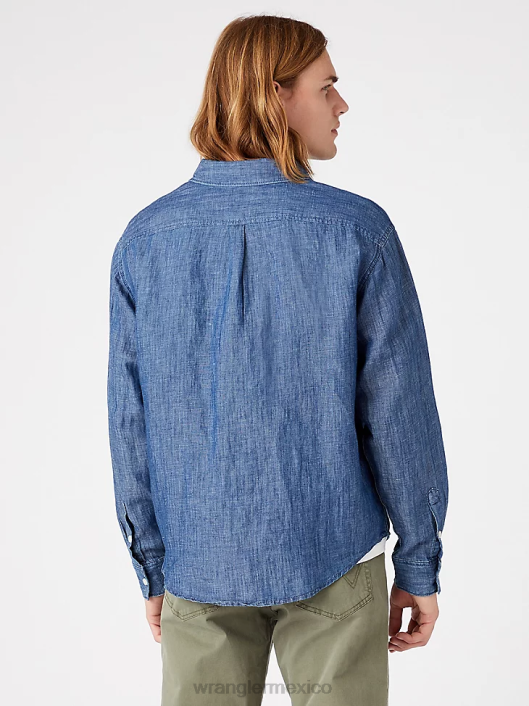 ropa mx Wrangler hombres camisa de campamento de manga corta a cuadros ecológica ciudad amatista (112336166) 62D6397