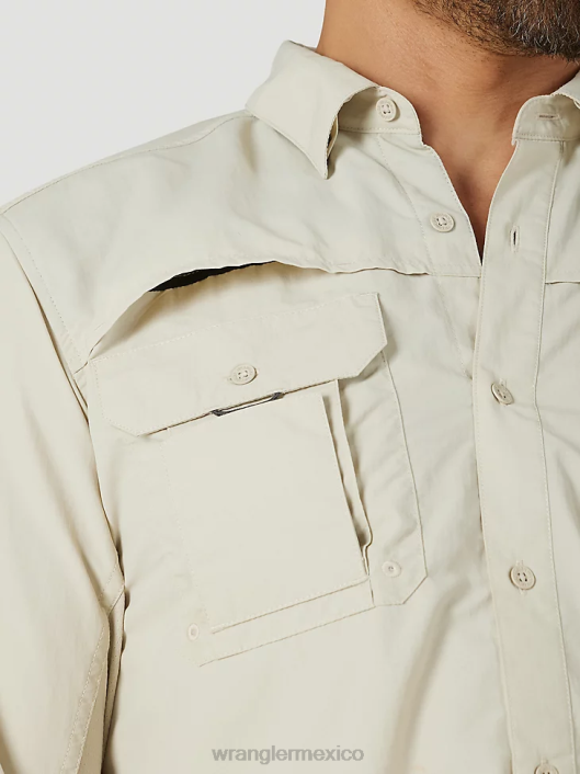 ropa mx Wrangler hombres camisa de manga larga atg pescador pelícano (10nsb75pn) 62D6340