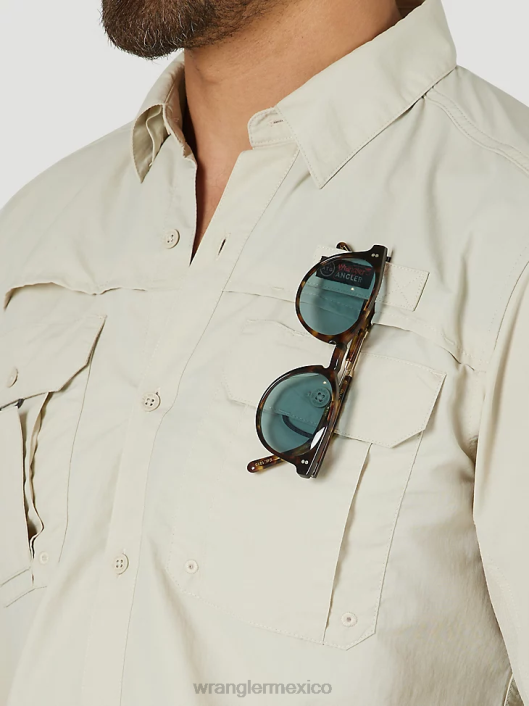ropa mx Wrangler hombres camisa de manga larga atg pescador pelícano (10nsb75pn) 62D6340