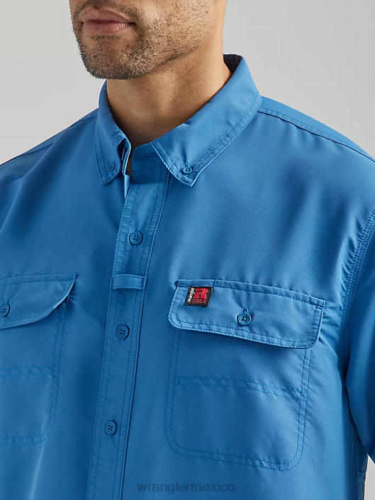 ropa mx Wrangler hombres camisa de trabajo ligera riggs workwear azul oscuro (112325419) 62D6347