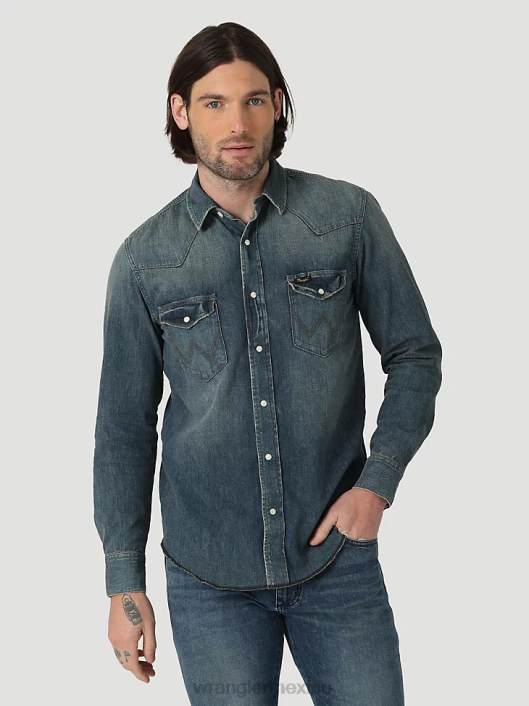 ropa mx Wrangler hombres camisa de trabajo patrimonial arcilla lavada (112319084) 62D6476