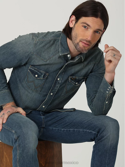 ropa mx Wrangler hombres camisa de trabajo patrimonial arcilla lavada (112319084) 62D6476