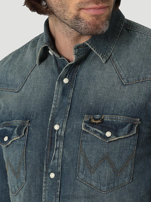 ropa mx Wrangler hombres camisa de trabajo patrimonial arcilla lavada (112319084) 62D6476