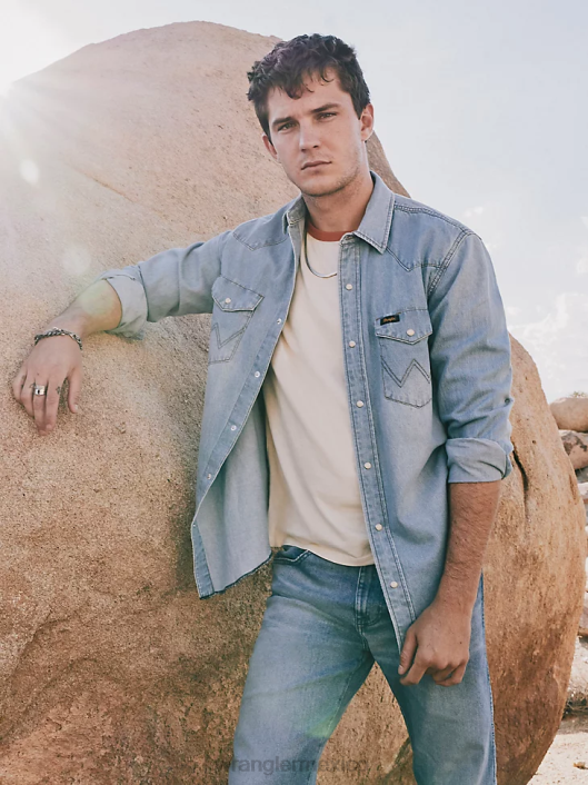 ropa mx Wrangler hombres camisa de trabajo patrimonial desvanecimiento del sol (112335476) 62D6475