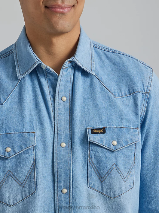 ropa mx Wrangler hombres camisa de trabajo patrimonial desvanecimiento del sol (112335476) 62D6475