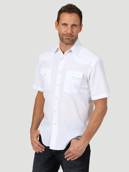 ropa mx Wrangler hombres camisa de trabajo patrimonial negro lavado (112335452) 62D6474