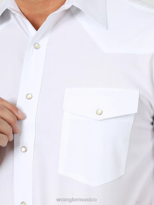 ropa mx Wrangler hombres camisa de trabajo patrimonial negro lavado (112335452) 62D6474