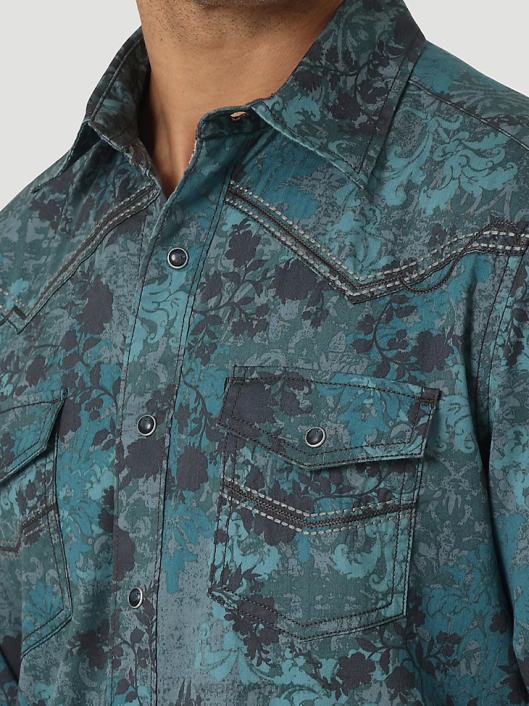 ropa mx Wrangler hombres camisa de trabajo sólida con broche occidental de manga larga y acabado firme con corte vaquero cuero crudo (ms71519) 62D6416
