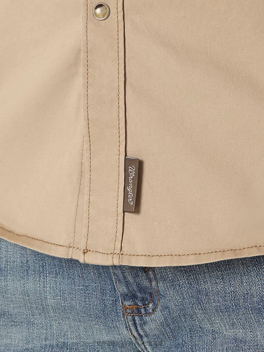 ropa mx Wrangler hombres camisa estilo western con dos bolsillos con solapa y ribete en contraste bronceado (mvr502t) 62D6437