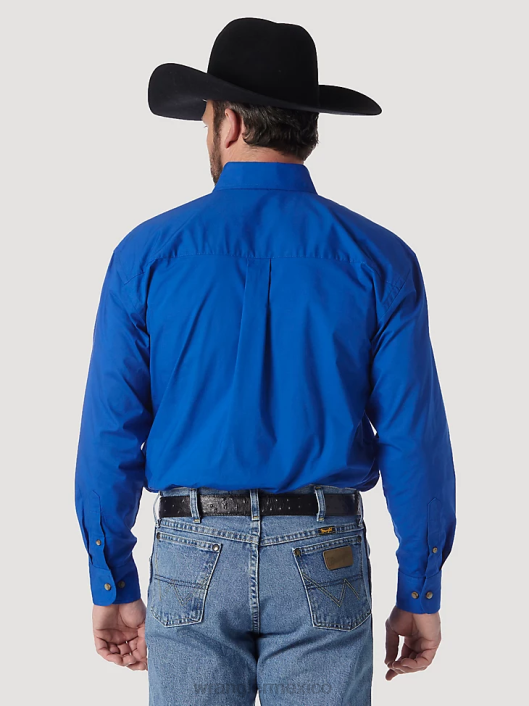 ropa mx Wrangler hombres camisa lisa con botones george strait  national patriot azul real (mgs273b) 62D6371
