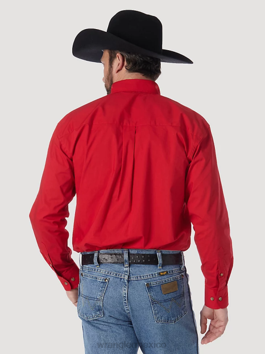 ropa mx Wrangler hombres camisa lisa con botones george strait  national patriot rojo (mgs274r) 62D6373