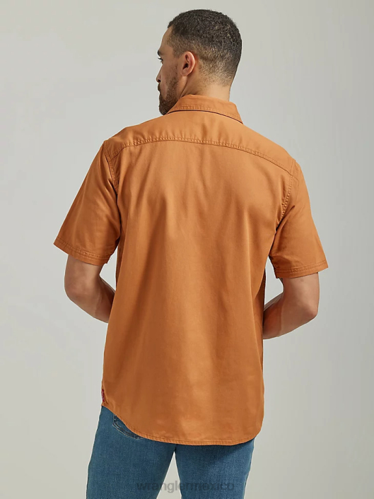 ropa mx Wrangler hombres camisa épica de sarga suave y flexible avellana (112330921) 62D6355