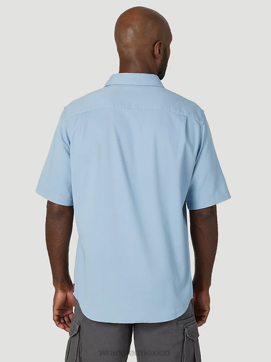 ropa mx Wrangler hombres camisa épica de sarga suave y flexible azul descolorido (112315227) 62D6361
