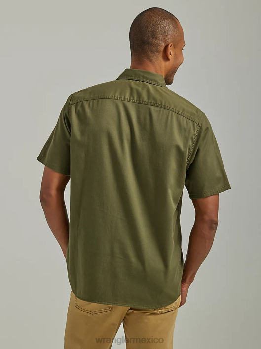 ropa mx Wrangler hombres camisa épica de sarga suave y flexible noche oliva (112330684) 62D6357