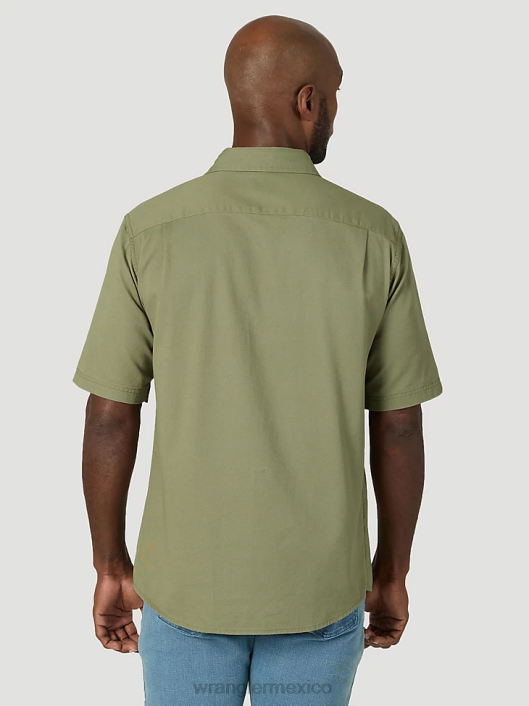 ropa mx Wrangler hombres camisa épica de sarga suave y flexible olivino (112315229) 62D6363